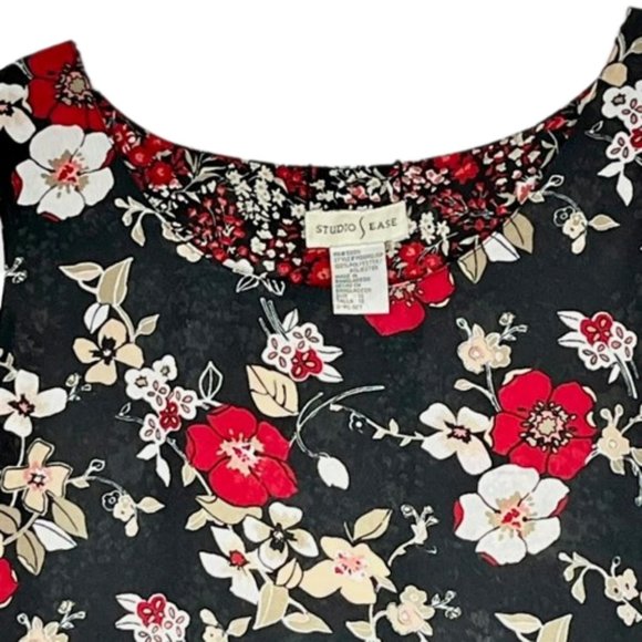 Studio Ease Reversible Maxi Shift Dress Red/White/Blue Florals - Travel - 12 - Picture 4 of 11